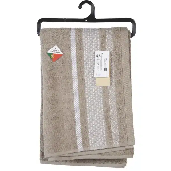 Drap de douche Gaia Taupe Coton 70x140cm – TEX HOME