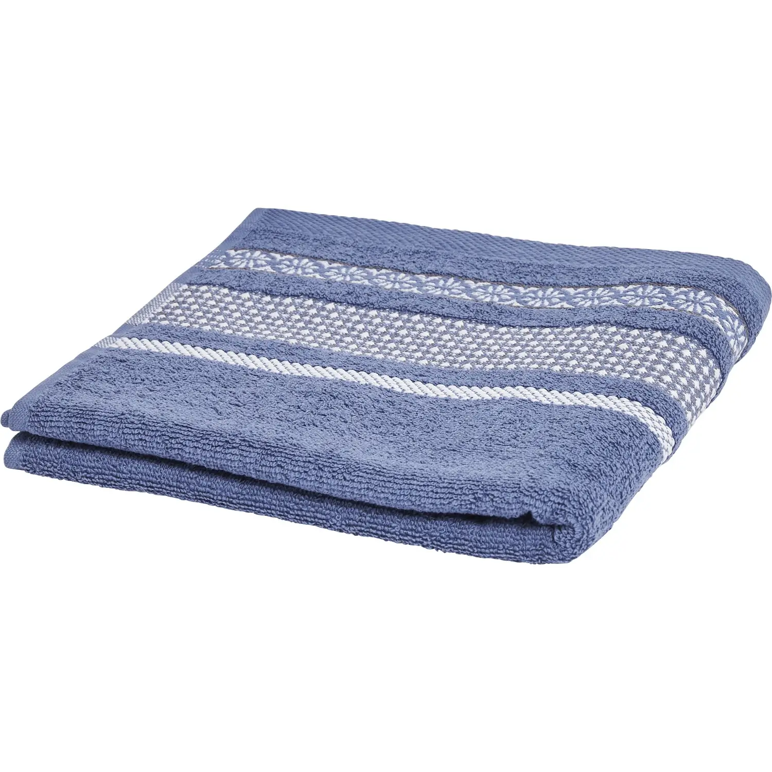 3616958836126 Serviette de toilette Gaia Bleu Coton 50x90cm – TEX HOME – Image 1