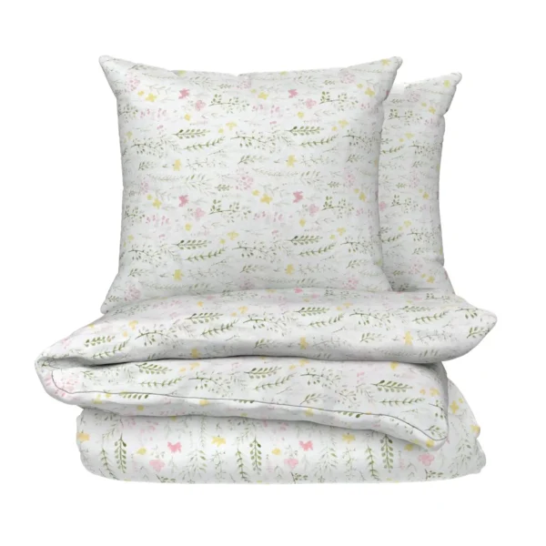 Parure de lit Flor Blanche 200x200 cm 100% Coton avec 2 taies 65x65 cm – TEX HOME