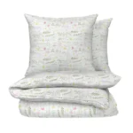 Parure de lit Flor 100% Coton Blanc 240x200 cm avec 2 taies 65x65 cm – TEX HOME