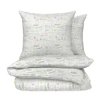 Parure de lit Flor 100% Coton Blanc 260x240 cm + 2 taies d'oreiller 65x65 cm – TEX HOME