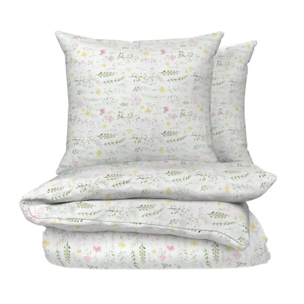 Parure de lit Flor 100% Coton Blanc 260x240 cm + 2 taies d'oreiller 65x65 cm – TEX HOME
