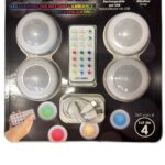 Best of Home Cozy Colors MagicLED01NG - Lot de 4 lampes LED rechargeables RGB + télécommande