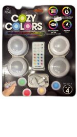 Best of Home Cozy Colors MagicLED01NG - Lot de 4 lampes LED rechargeables RGB + télécommande