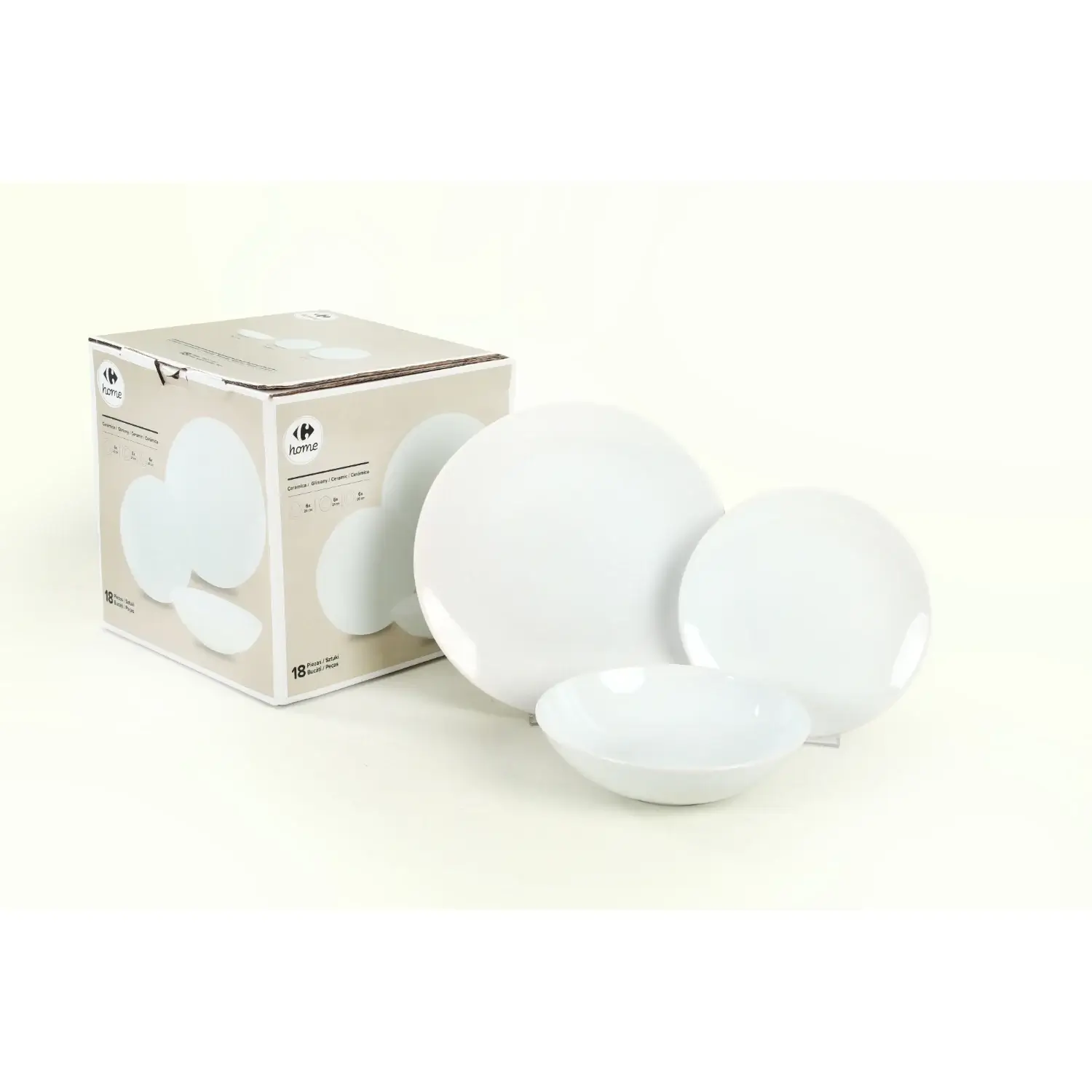 3616473999238 Service de Table CARREFOUR HOME Essentiel Faïence 18 pièces – Image 1