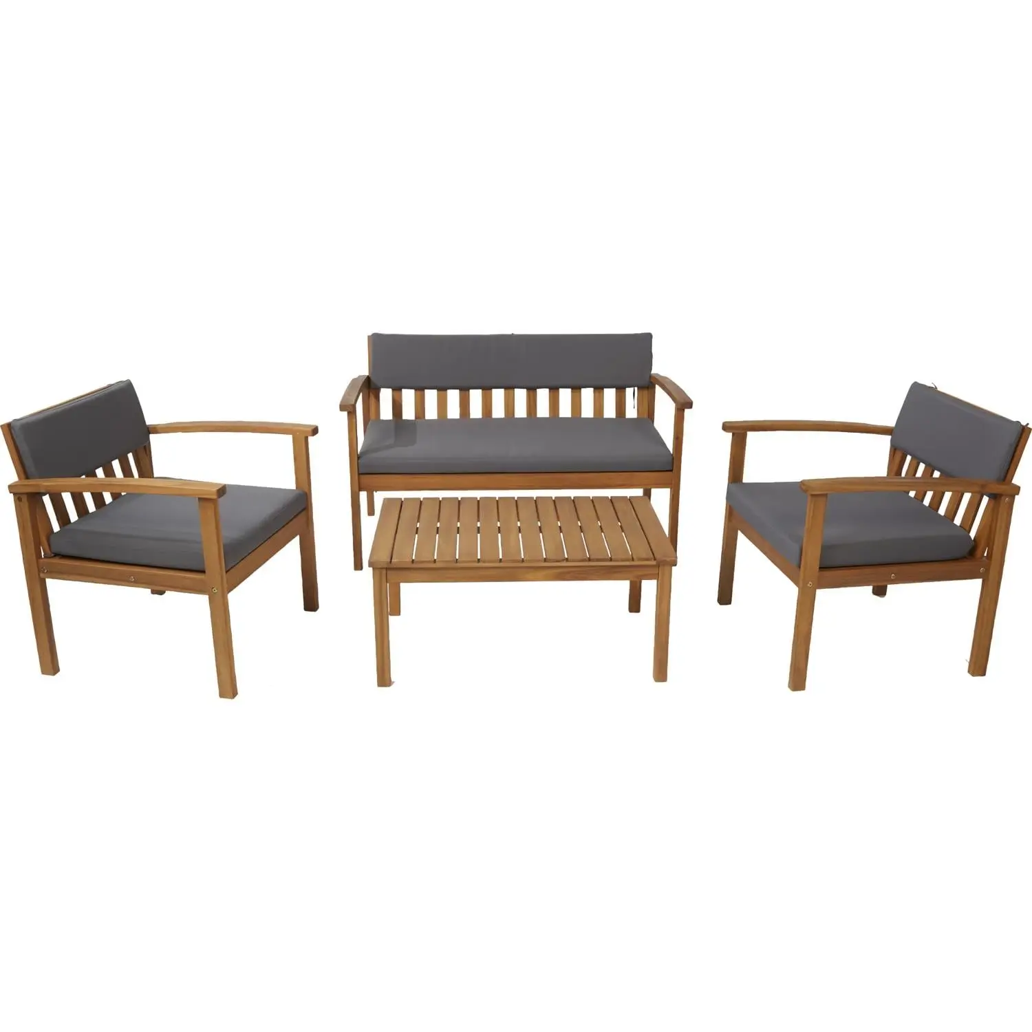 3616958731452 Salon de Jardin Bas HYBA Java Bois Acacia 4 pièces – Image 1