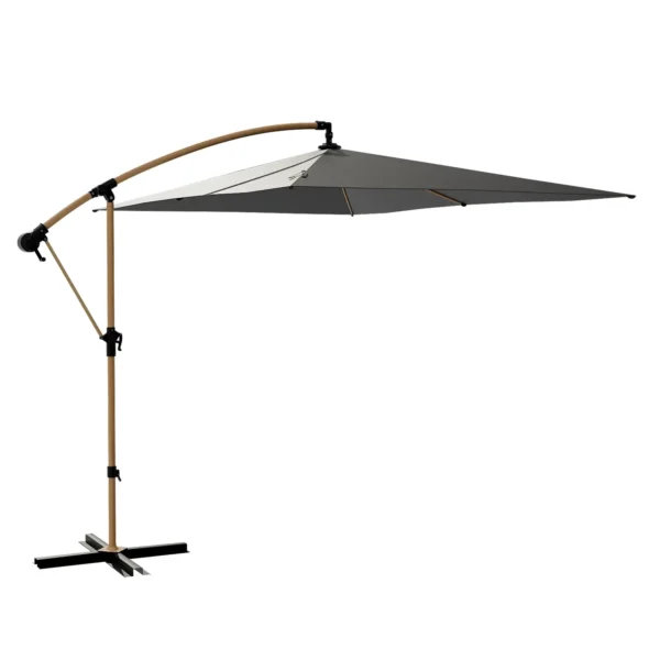 Parasol Déporté HYBA Gaya Manivelle Effet Bois Rectangulaire