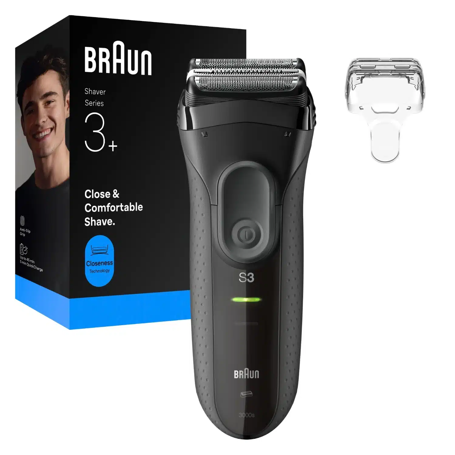 8700216735896 Rasoir électrique Series 3+ 3000s Noir BRAUN – Image 1