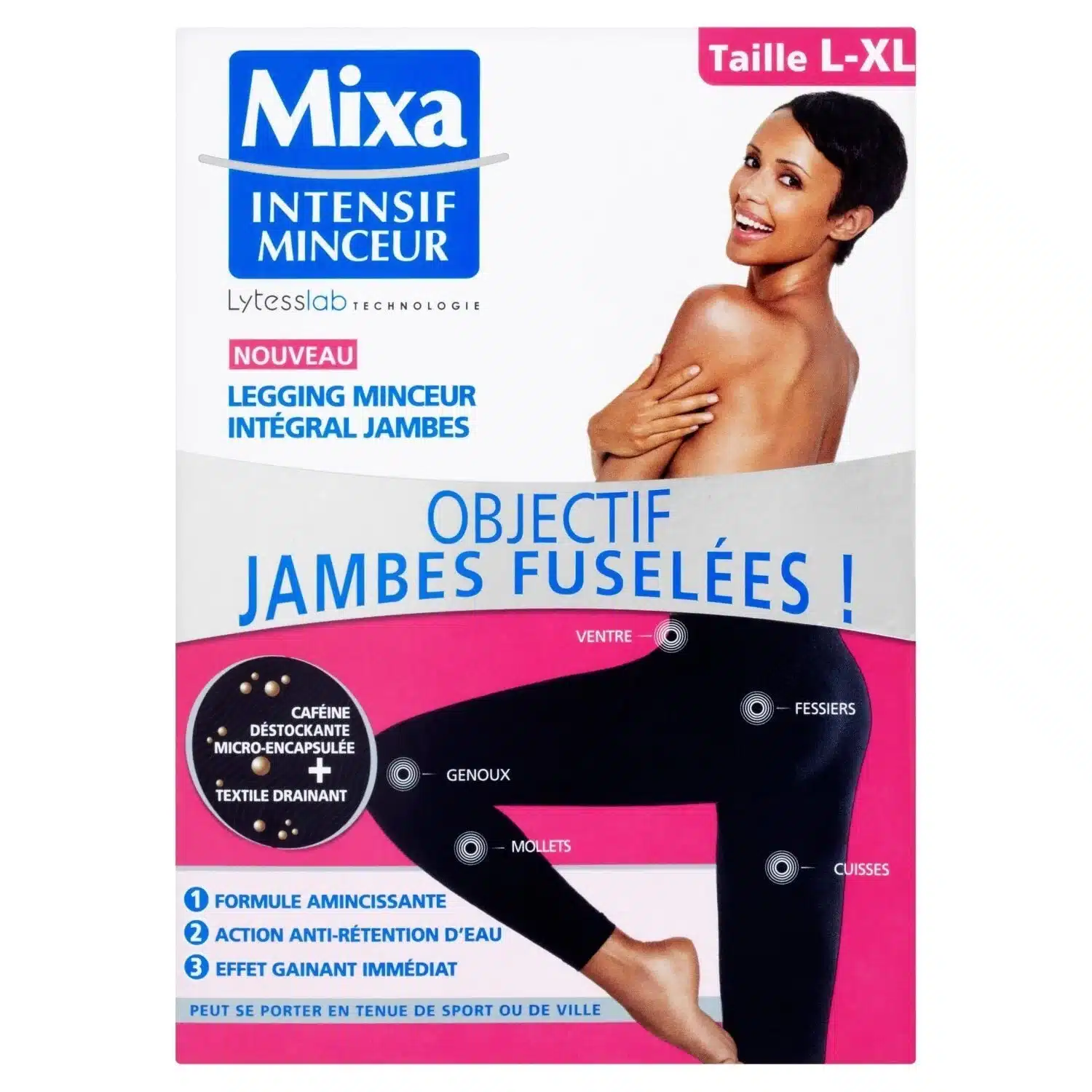 3058325485603 Legging minceur intégral jambes taille L-XL noir MIXA – Image 1