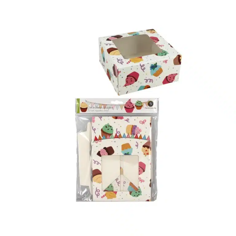 Lot de 2 boîtes à pâtisserie, 16 × 16 cm