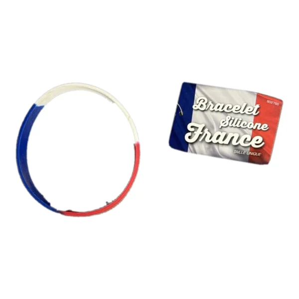 Bracelet silicone France bleu blanc rouge taille unique IDEALFRANCE
