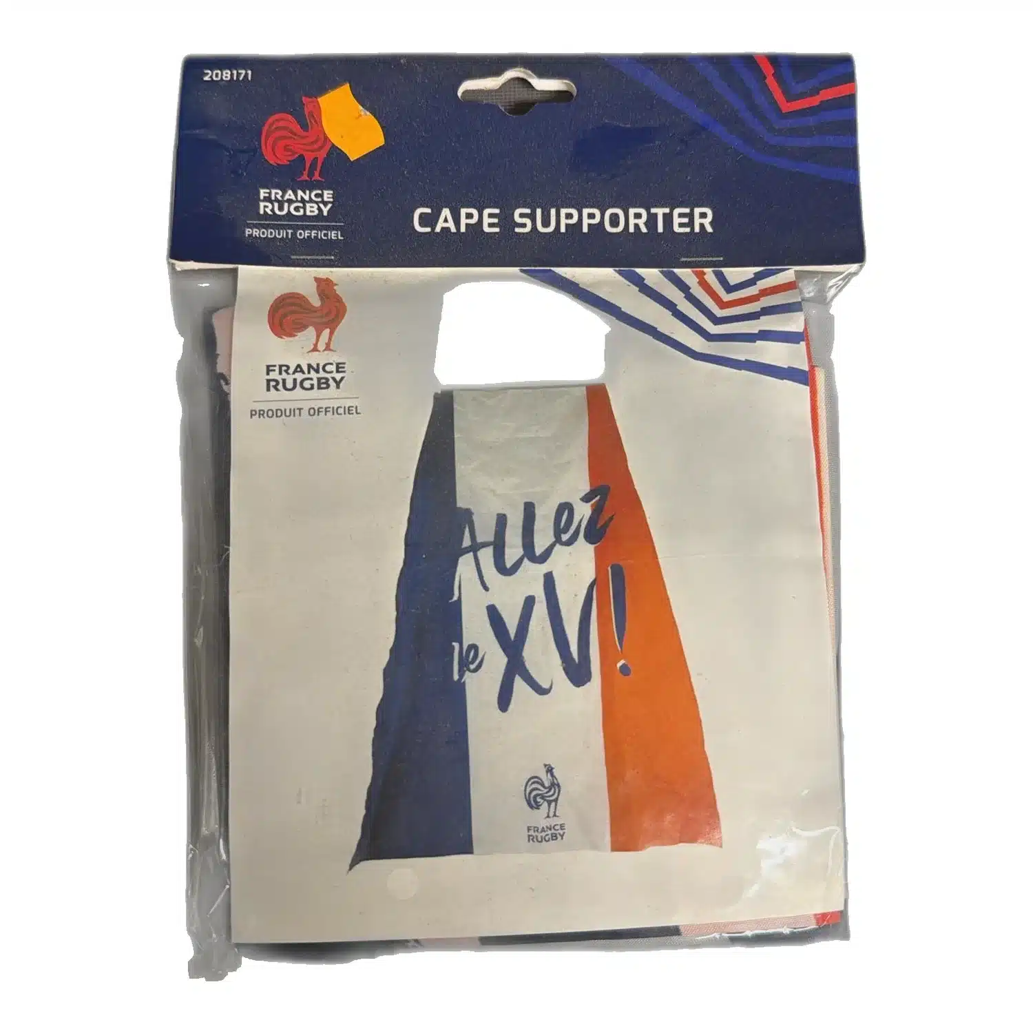 3450652081716-cape Cape de supporter France Rugby « Allez le XV ! » bleu blanc rouge FFR – Image 1