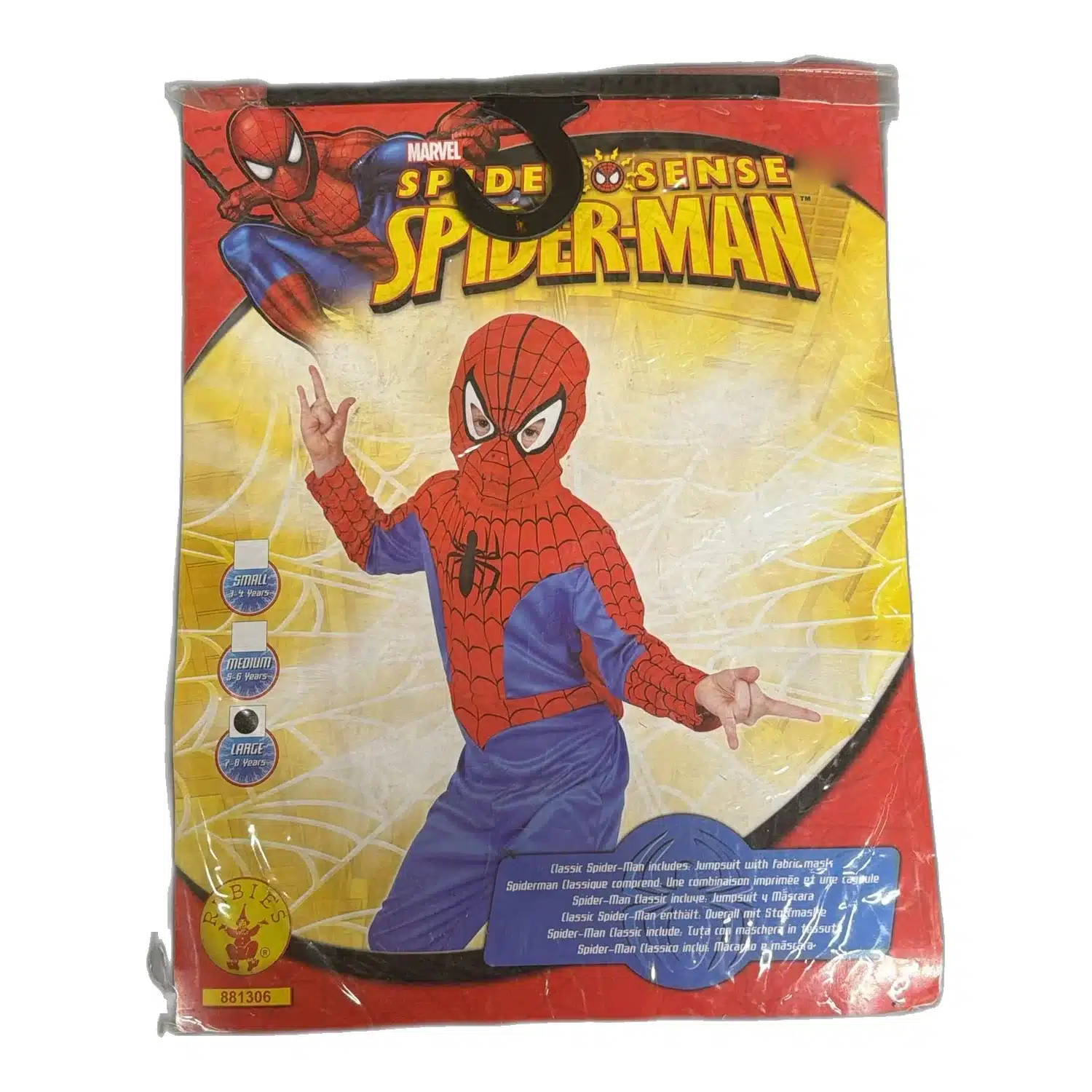 3527079035858 Déguisement Spider-Man Classic Spider-Sense enfant taille L 7-8 ans RUBIES – Image 1