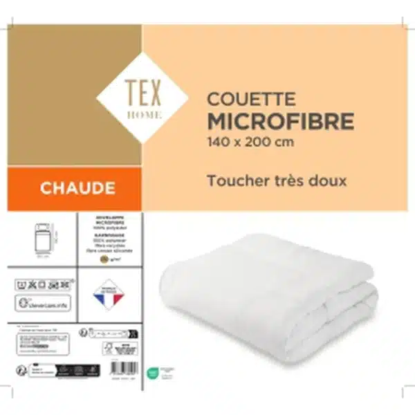 Couette chaude microfibre 140x200 cm TEX HOME