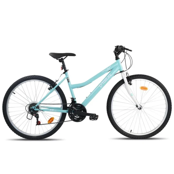 VTT Mountain 50 Femme 26 pouces 18 vitesses bleu ciel TOPLIFE