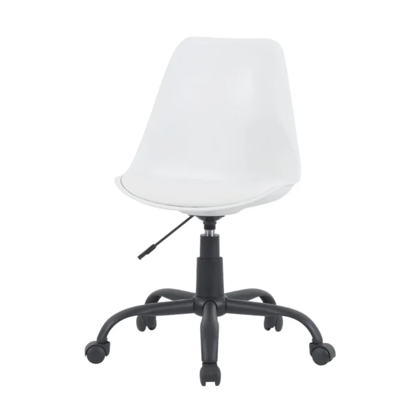 Chaise de bureau en plastique à roulettes blanche CARREFOUR HOME