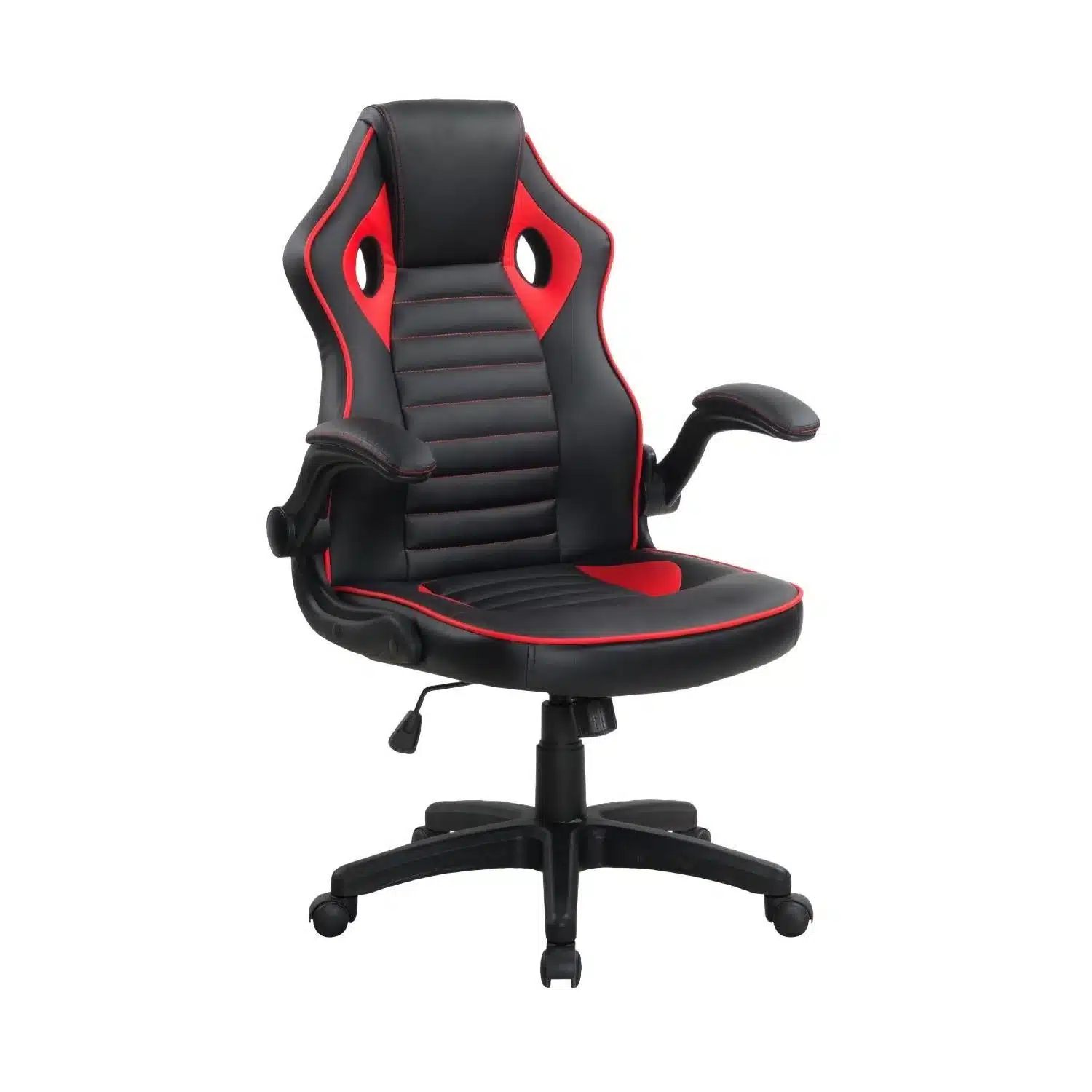 3617702311210 Chaise de joueur à accoudoirs réglables noir et rouge – Image 1