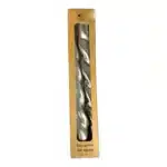 Bougies de table torsadées argentées lot de 2 24,5 cm DIANA CANDLES