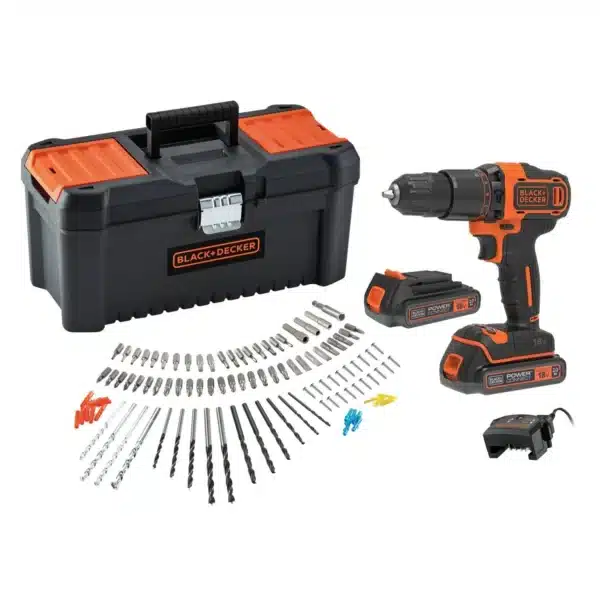 Coffret perceuse à percussion 18V BCD700D2TA 2 batteries BLACK+DECKER